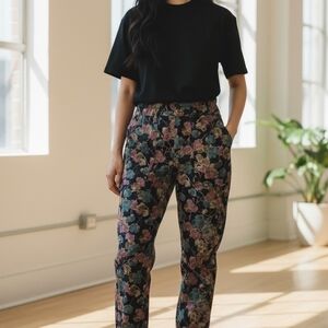 Anthropologie Anisa Floral Corduroy Jogger Pants Boho Tapered Size S